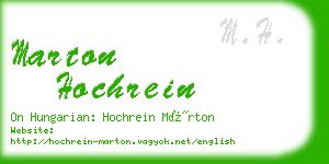 marton hochrein business card